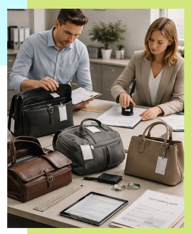 Сертификация сумок в Кузнецке от 7818 руб. | Алешин-Кнц