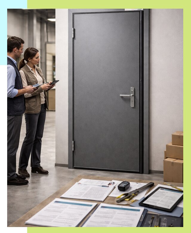 Сертификация противопожарных дверей в Кузнецке от 9382 р. | Алешин-Кнц