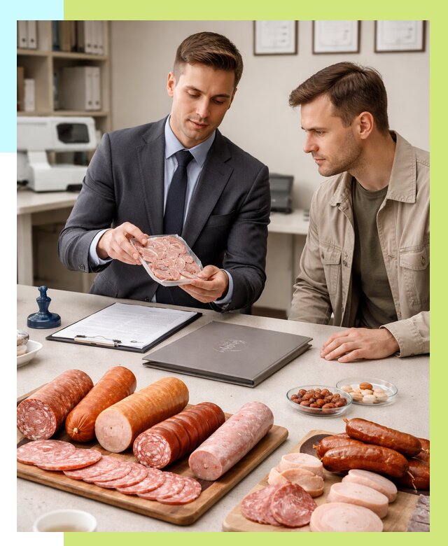 Сертификация колбасных изделий в Кузнецке от 7818 р. | Алешин-Кнц